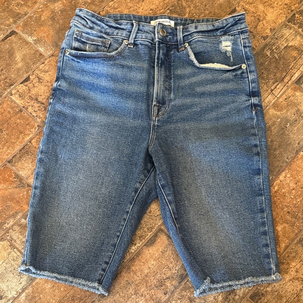 Good American Bermuda Style Jean Shorts